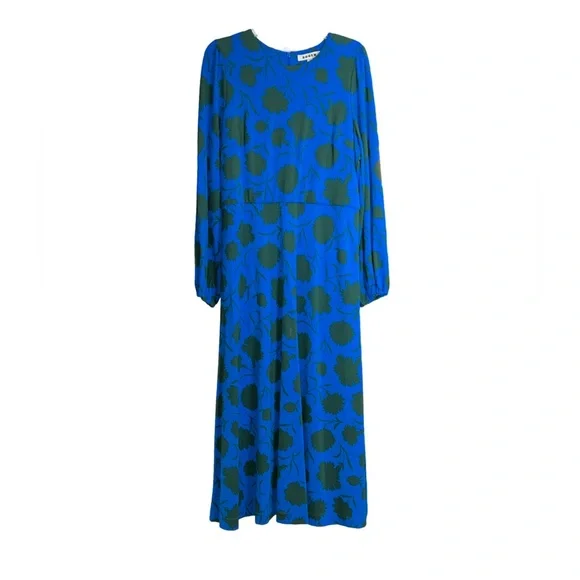 Boden 70s Blue Twisted Waist Jersey Dress Size 14R - Picture 5 of 10